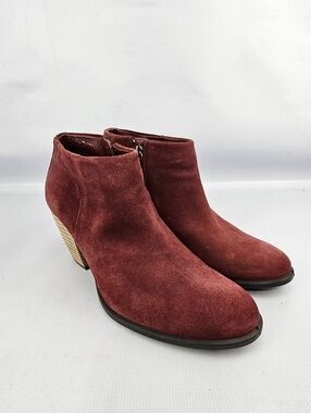 Ecco Women's Boots Block EU39 US 8.5 Soft Leather Ankle Red Shoes Western